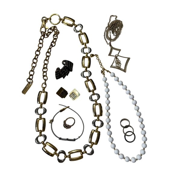 10 Piece Gold Mixed Jewelry, Chain Belt, Laurel Burch, Monet - Picture 6 of 6